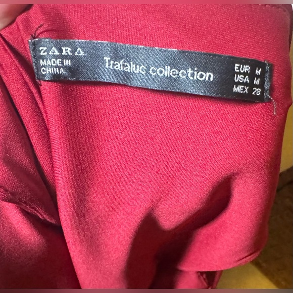 Zara Trafaluc collection Dress Medium Maroon Red Short Summer spring vacation - Picture 5 of 8